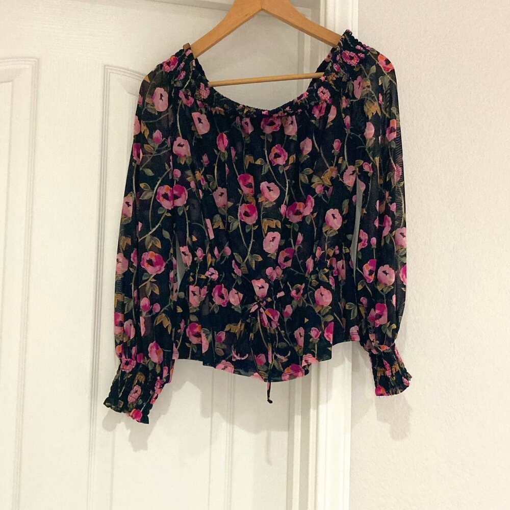 White House Black Market Floral Blouse